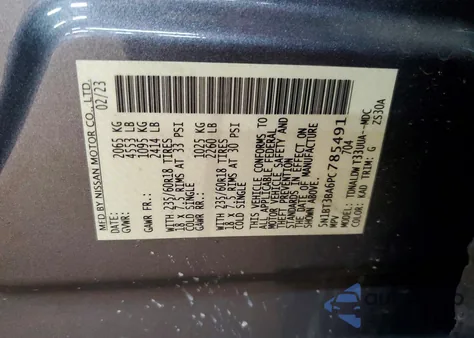 2023 Nissan Rogue Sv z USA, uszkodzony, nr VIN 5N1BT3BA6PC785491